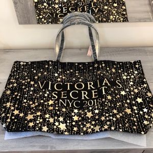 NWT! Victoria Secret Tote Bag ✨Black Gold Silver💫